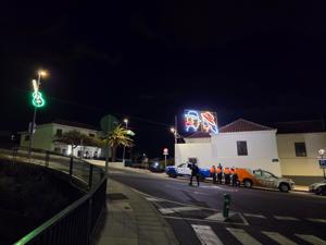 Begrüßung mit Lichterfiguren und Dekoration